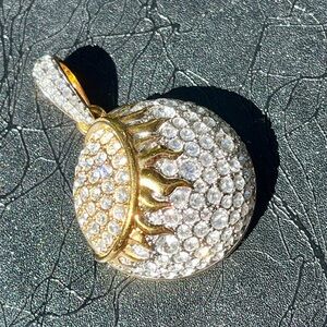 Elegant Crystals in Silver and Gold Pendant